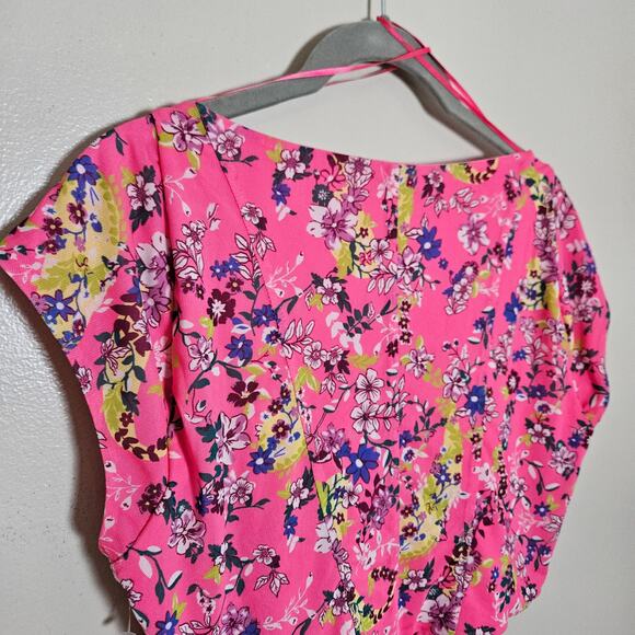 NWOT AFRM Myla Floral Corset Cropped Cap Sleeve Blouse Sz Large - Picture 10 of 14